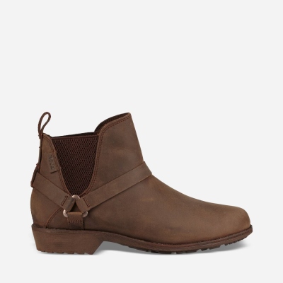 Dámské Chelsea Boots Teva Ellery FG Waterproof Hnědé - CZ085562